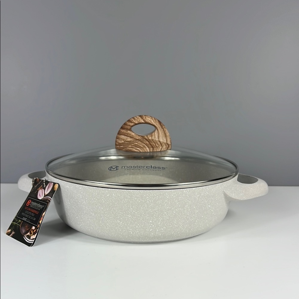 Masterclass Premium Cookware Collection 9.5" 2.6 qt Low Casserole Pot Pan NEW